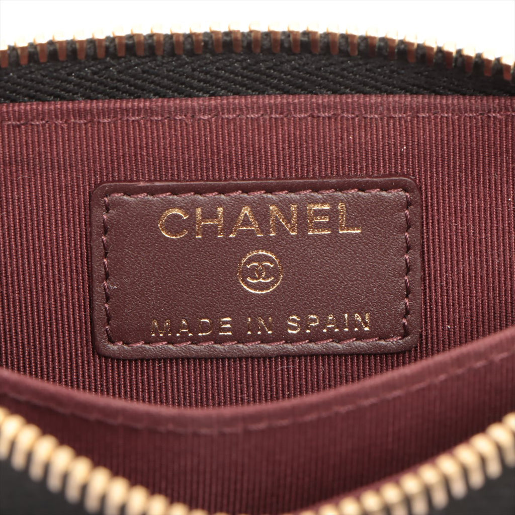 Chanel Zipper Caviar Black Card Holder - 22 series