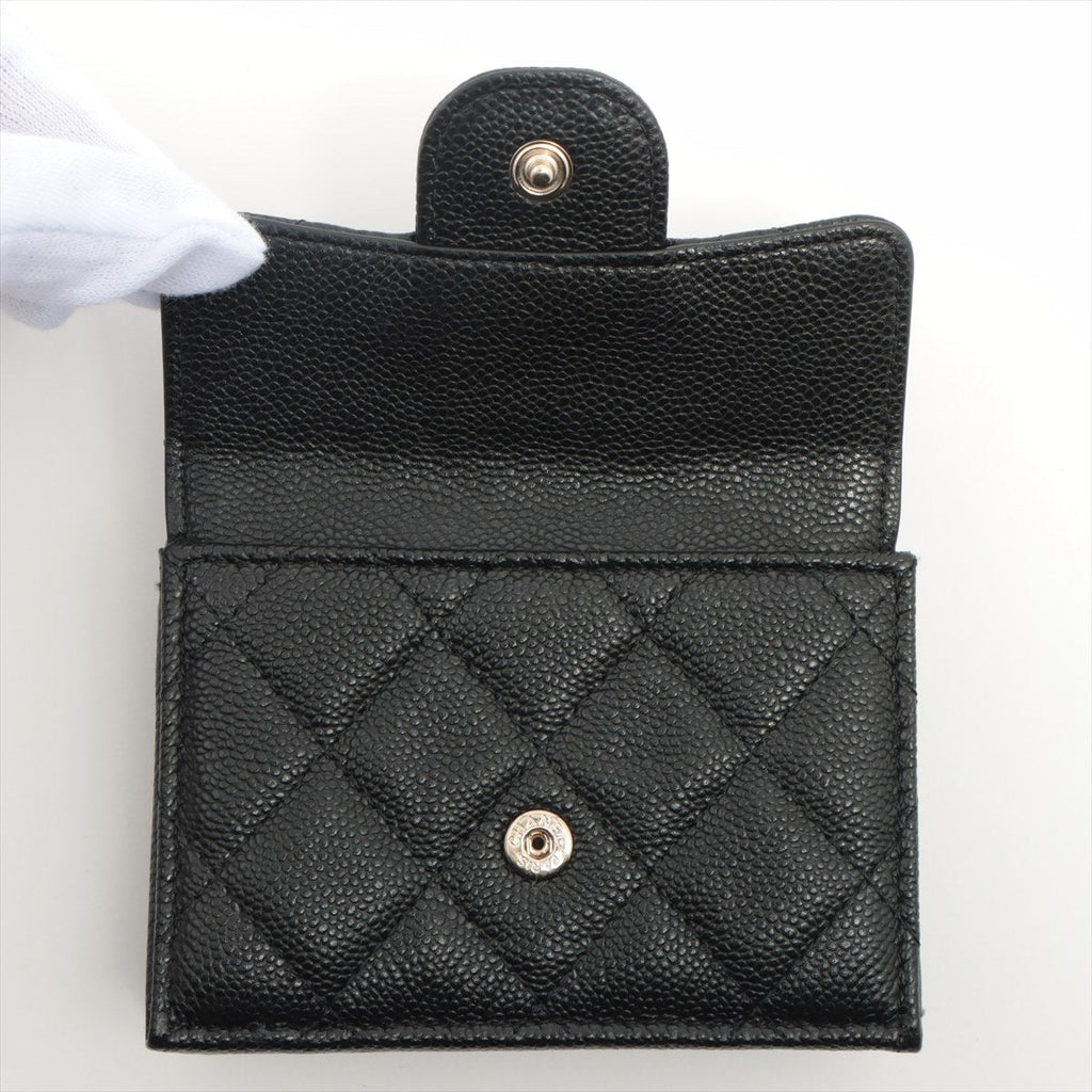 Chanel Compact Caviar Black Wallet
