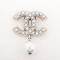 Chanel Coco Pearl Silver Drop Brooch
