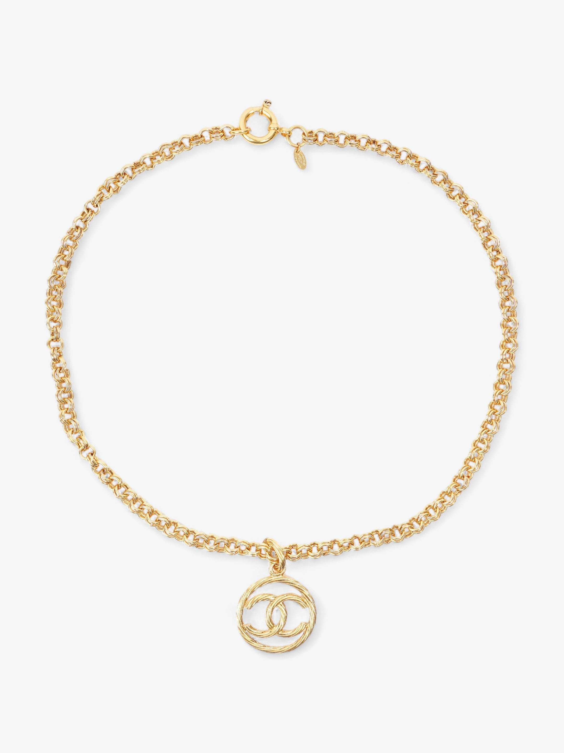 Chanel  Circle Coco Necklace Gold Gold Plated 76.5cm