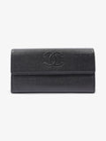 Chanel Coco Mark Caviar Wallet Black Black Caviar Leather