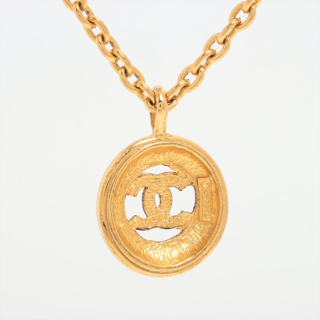 Chanel Circle Coco Logo Gold Necklace Costume Jewellery
