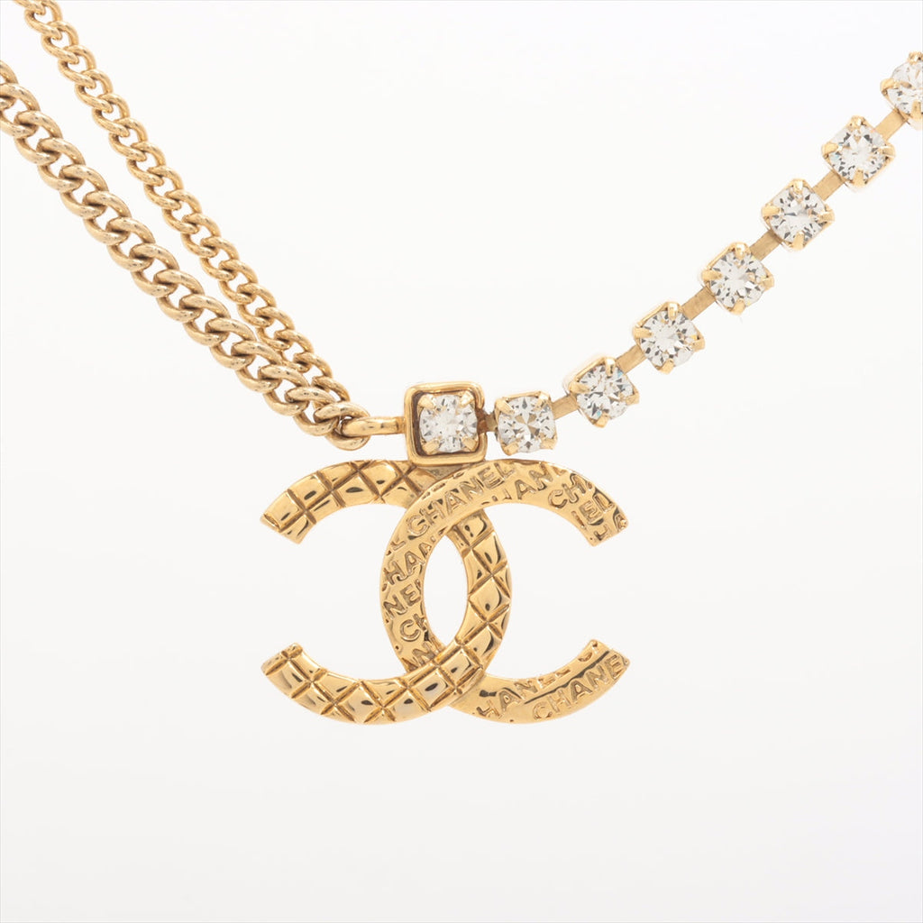 Chanel Coco Logo Gold Rhinestone Chain Necklace Costume Jewellery