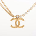 Chanel Coco Logo Gold Rhinestone Chain Necklace Costume Jewellery