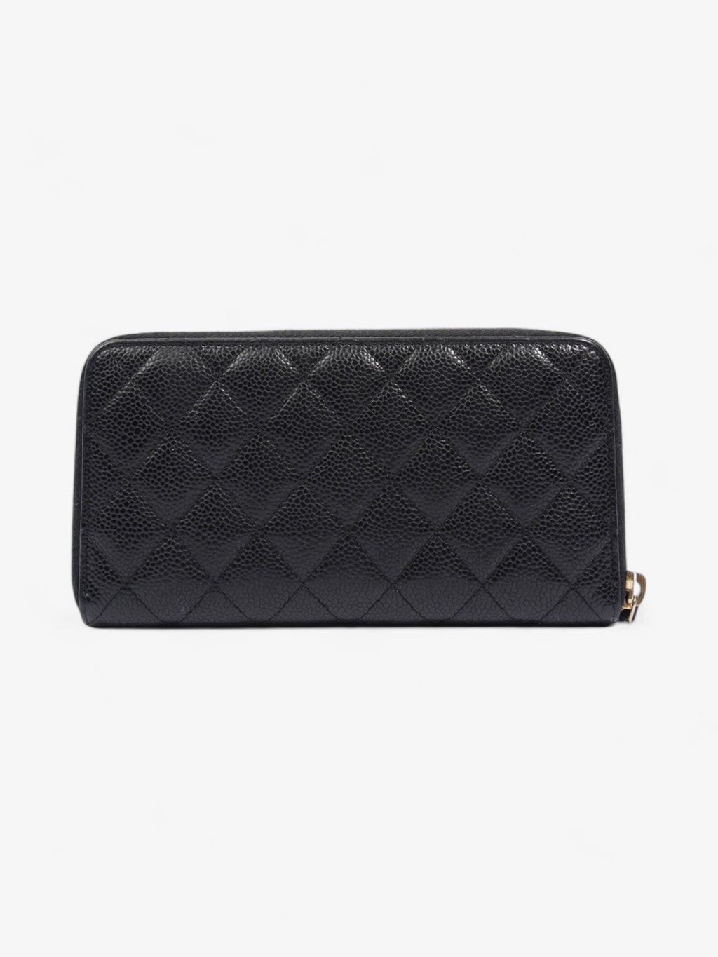 Chanel Zip Round Wallet Black Caviar Leather