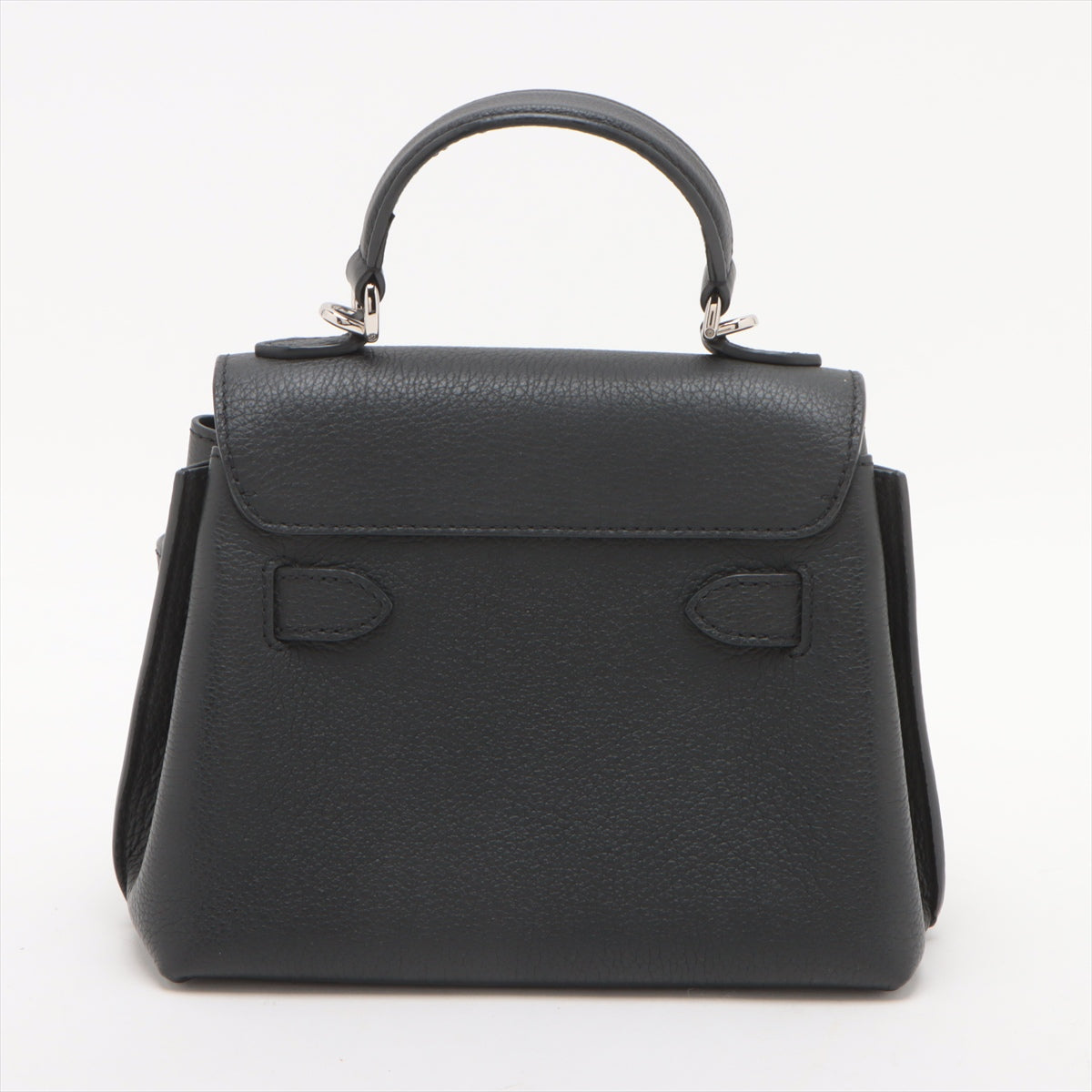 Black Grained Calfskin Leather LockMe Ever Mini Top Handle (Rented Out)