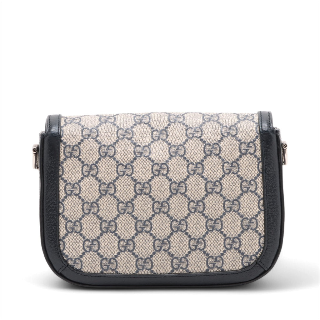 Gucci Navy Blue GG Supreme Horsebit 1955 Mini Shoulder Bag [Clearance Sale]
