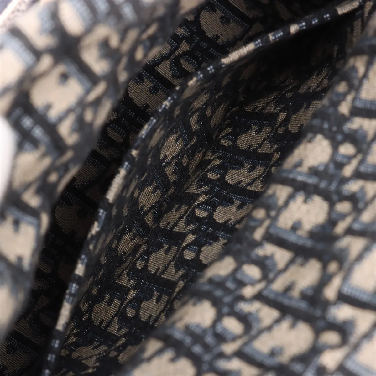 Christian Dior Natural Rattan and Blue Dior Oblique Jacquard Medium Lady Dior Handbag [Clearance Sale]