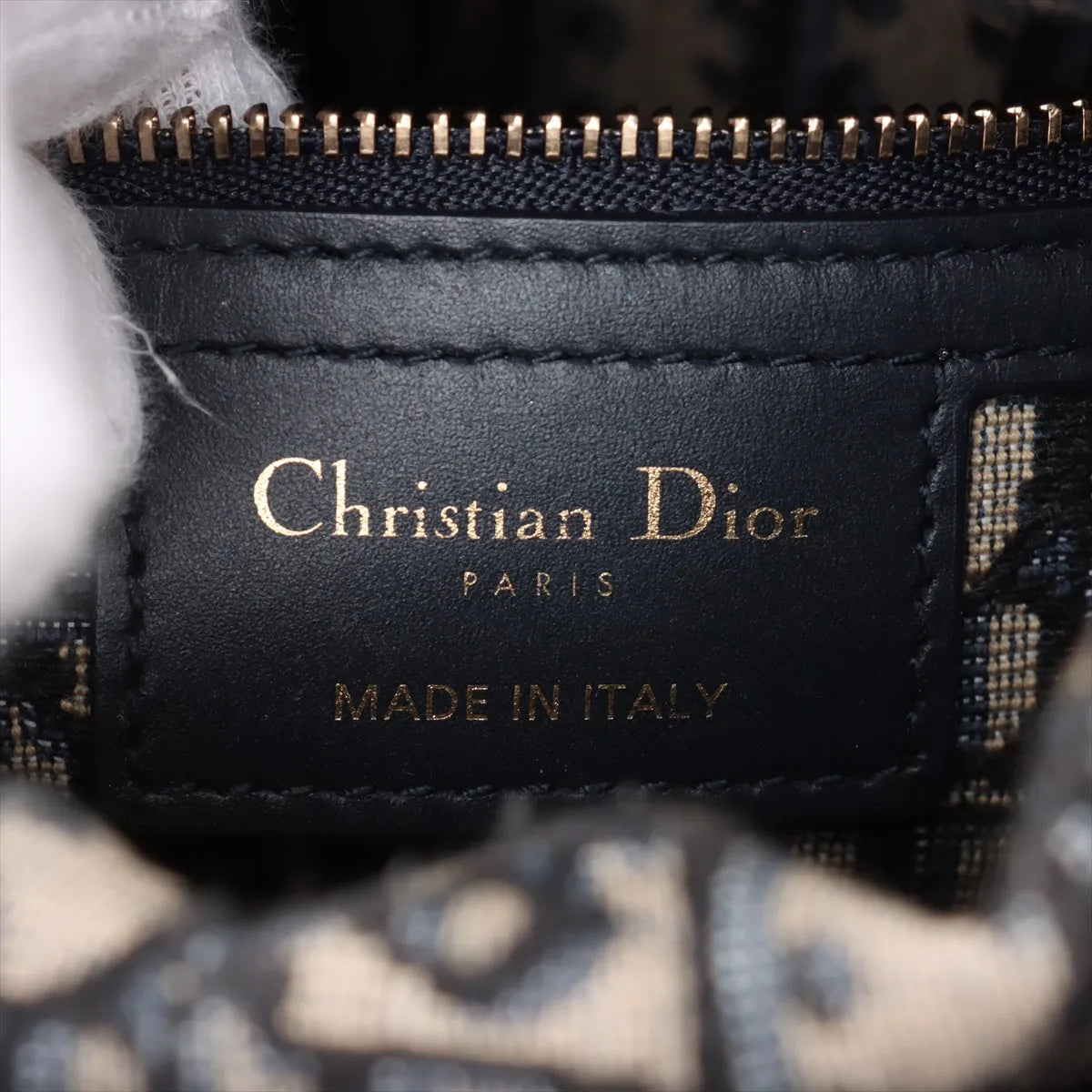 Christian Dior Natural Rattan and Blue Dior Oblique Jacquard Medium Lady Dior Handbag [Clearance Sale]