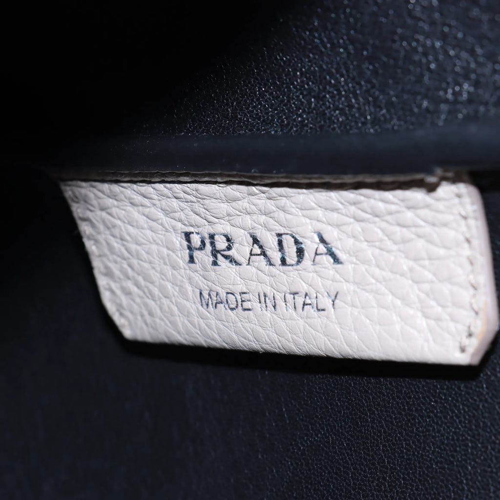 Prada Greige Vitello Daino Calfskin Leather Handbag [Clearance Sale]