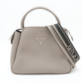 Prada Greige Vitello Daino Calfskin Leather Handbag [Clearance Sale]
