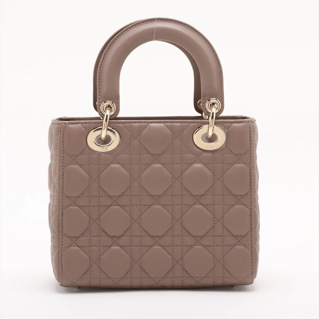 Christian Dior Beige Cannage Lambskin Lady Dior Bag [Clearance Sale]