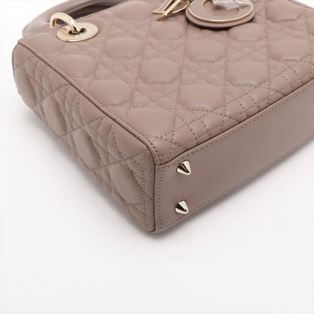 Christian Dior Beige Cannage Lambskin Lady Dior Bag [Clearance Sale]