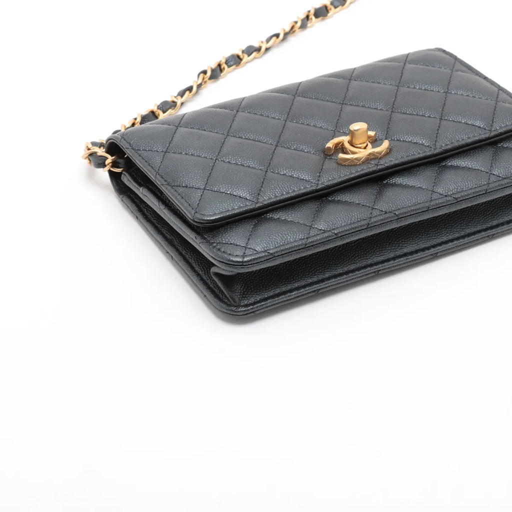 Chanel Black Caviar Calfskin Wallet On Chain [Clearance Sale]