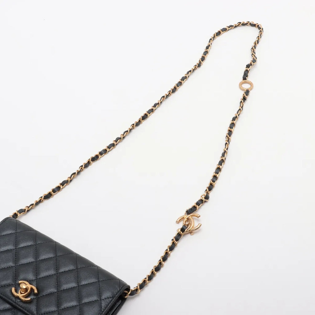 Chanel Black Caviar Calfskin Wallet On Chain [Clearance Sale]