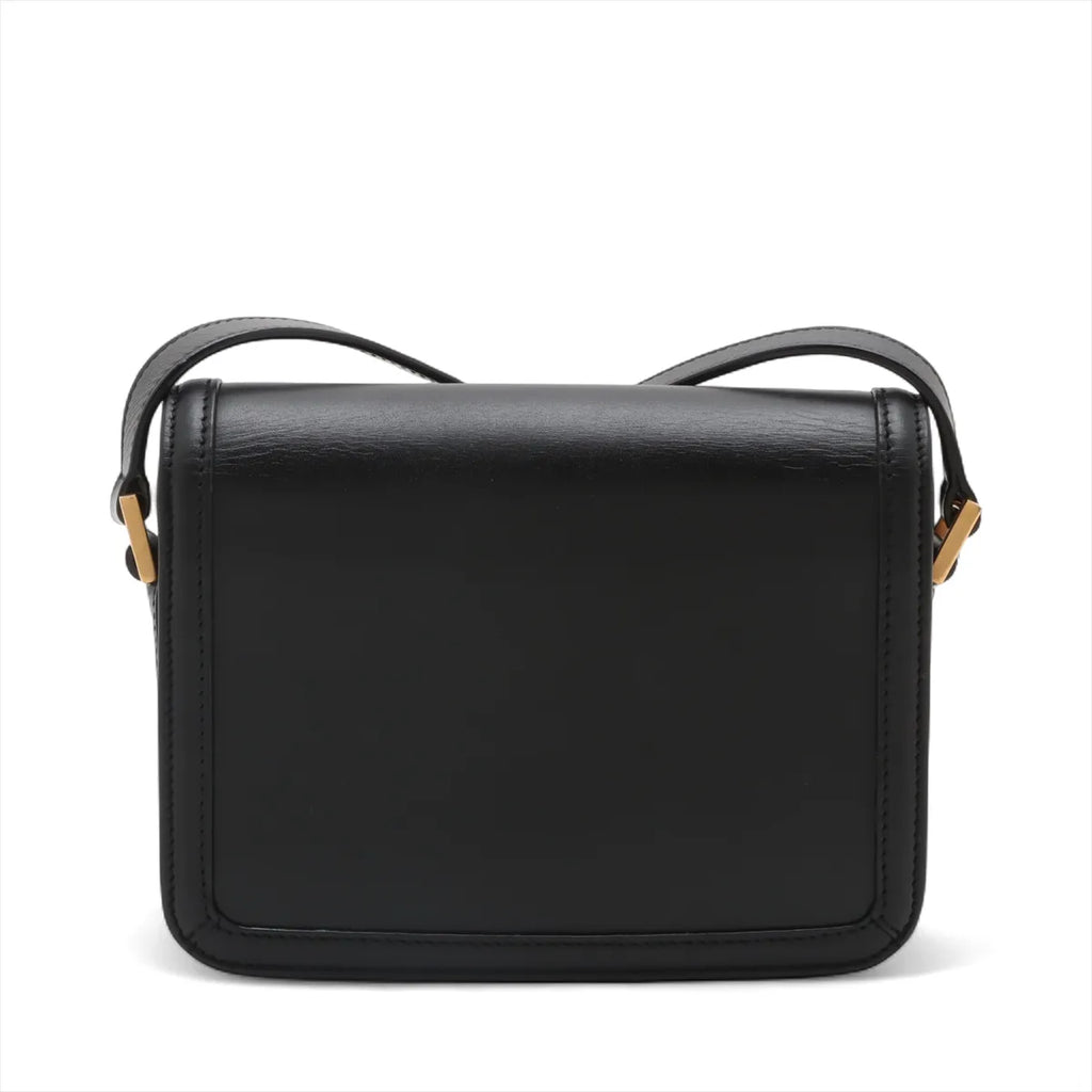 Saint Laurent Black Smooth Leather Solferino Shoulder Bag [Clearance Sale]