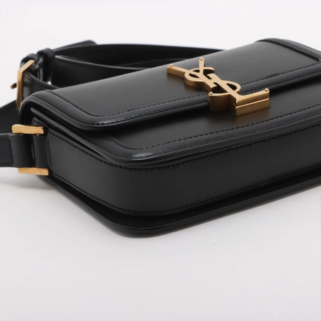 Saint Laurent Black Smooth Leather Solferino Shoulder Bag [Clearance Sale]