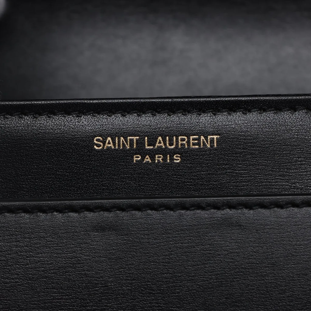 Saint Laurent Black Smooth Leather Solferino Shoulder Bag [Clearance Sale]