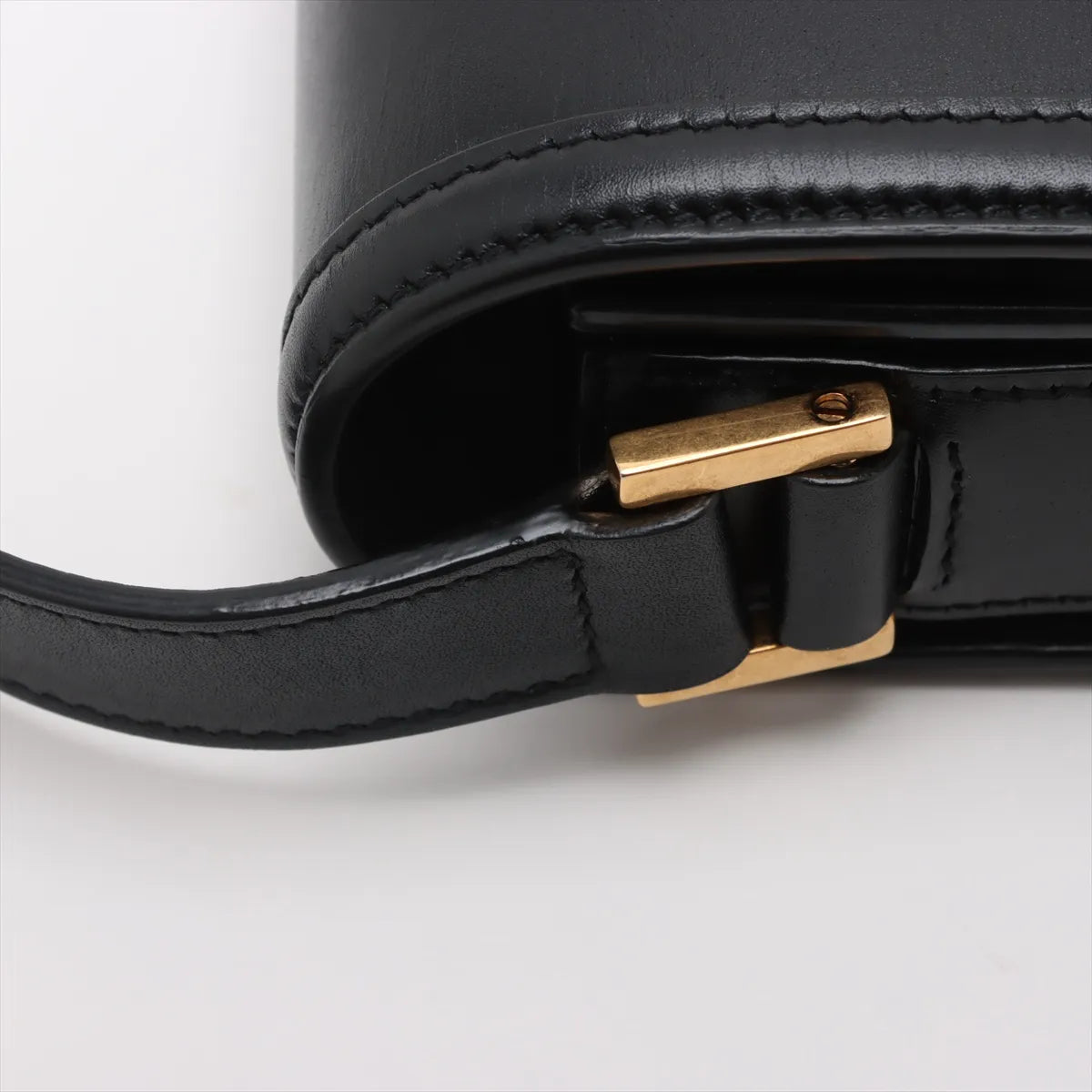 Saint Laurent Black Smooth Leather Solferino Shoulder Bag [Clearance Sale]