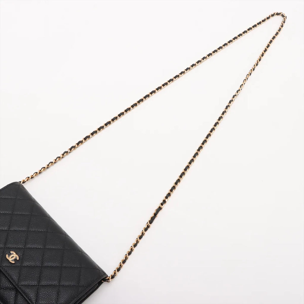 Chanel Black Caviar Calfskin Wallet On Chain [Clearance Sale]