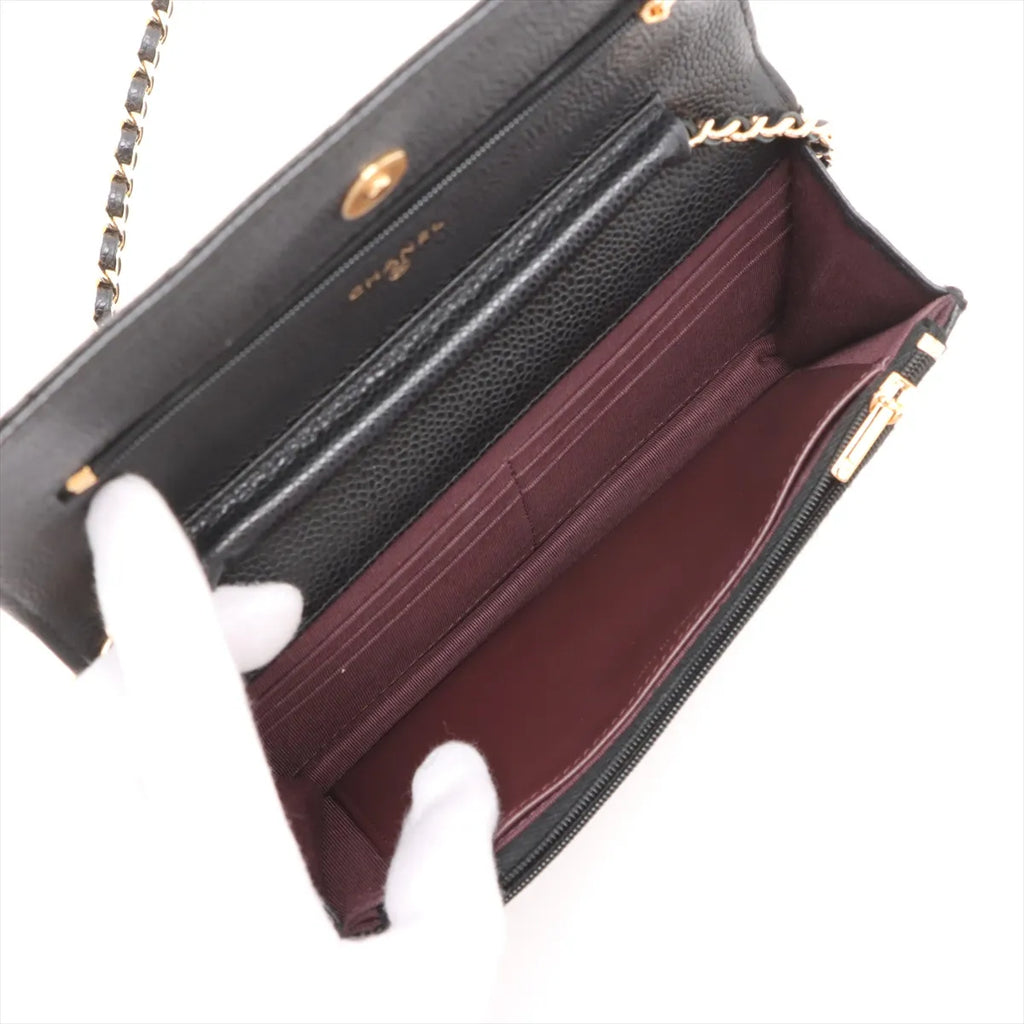 Chanel Black Caviar Calfskin Wallet On Chain [Clearance Sale]