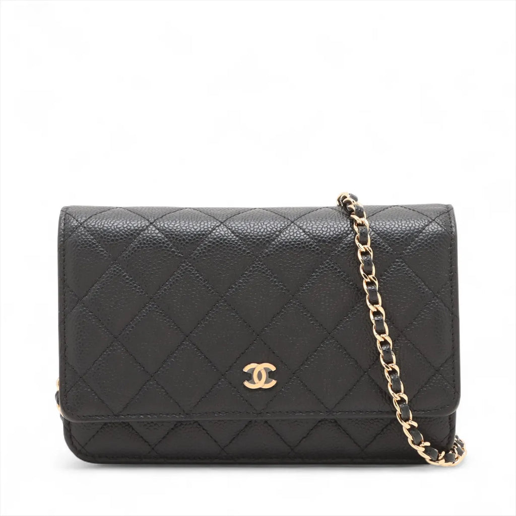 Chanel Black Caviar Calfskin Wallet On Chain [Clearance Sale]