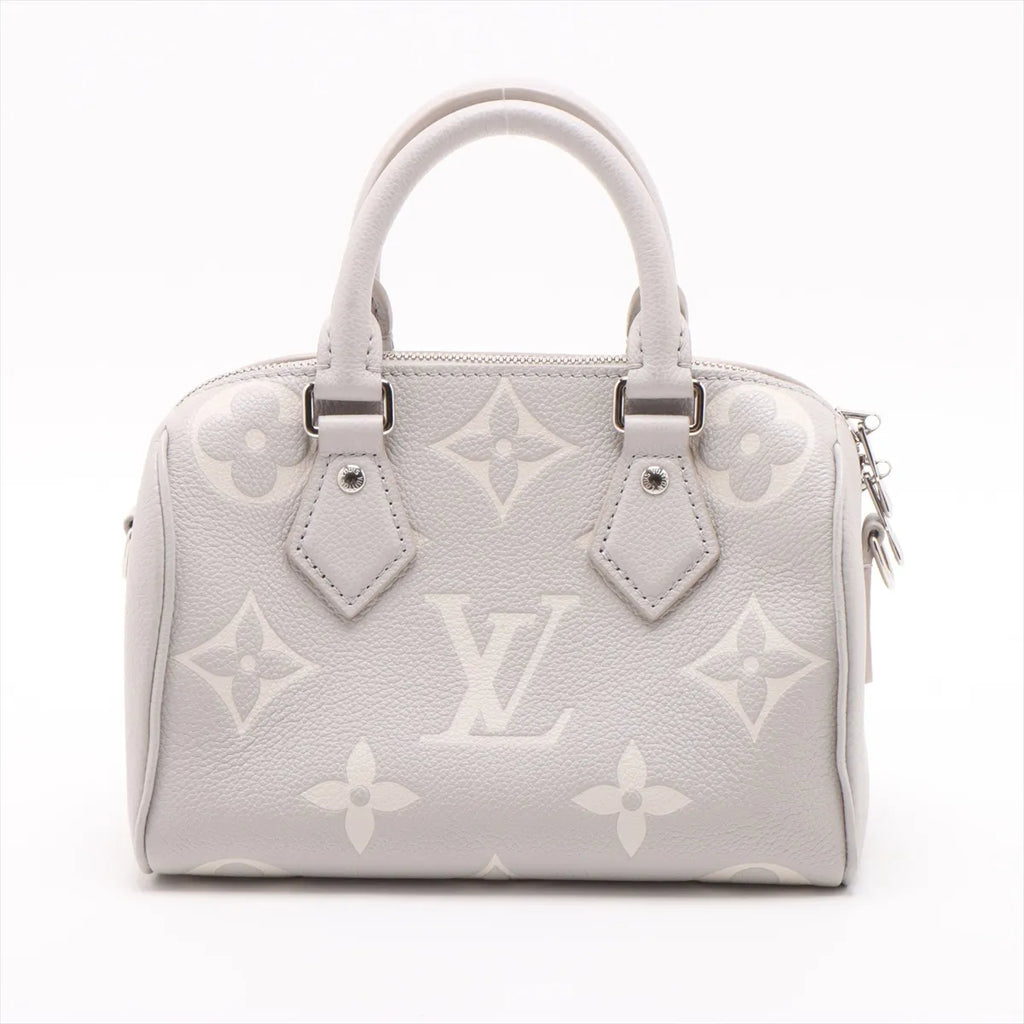 Louis Vuitton Gray Beige BiColour Monogram Empreinte Leather Speedy 20 [Clearance Sale]