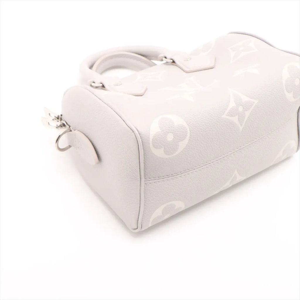 Louis Vuitton Gray Beige BiColour Monogram Empreinte Leather Speedy 20 [Clearance Sale]