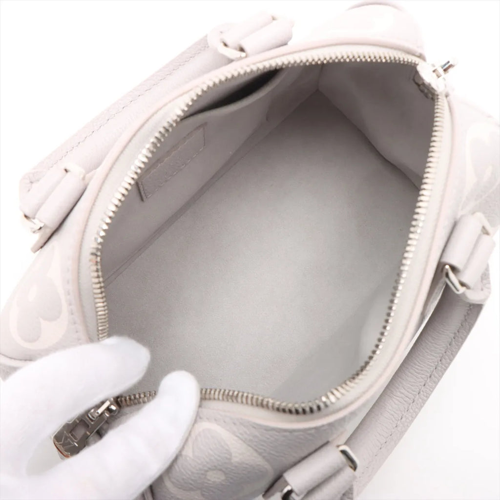 Louis Vuitton Gray Beige BiColour Monogram Empreinte Leather Speedy 20 [Clearance Sale]