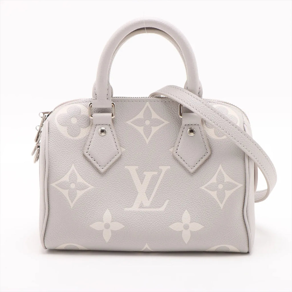 Louis Vuitton Gray Beige BiColour Monogram Empreinte Leather Speedy 20 [Clearance Sale]