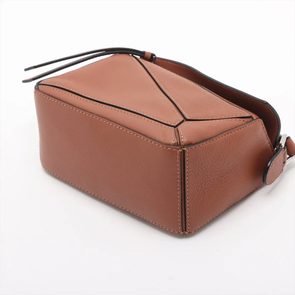 Loewe Brown Leather Mini Puzzle Bag [Clearance Sale]