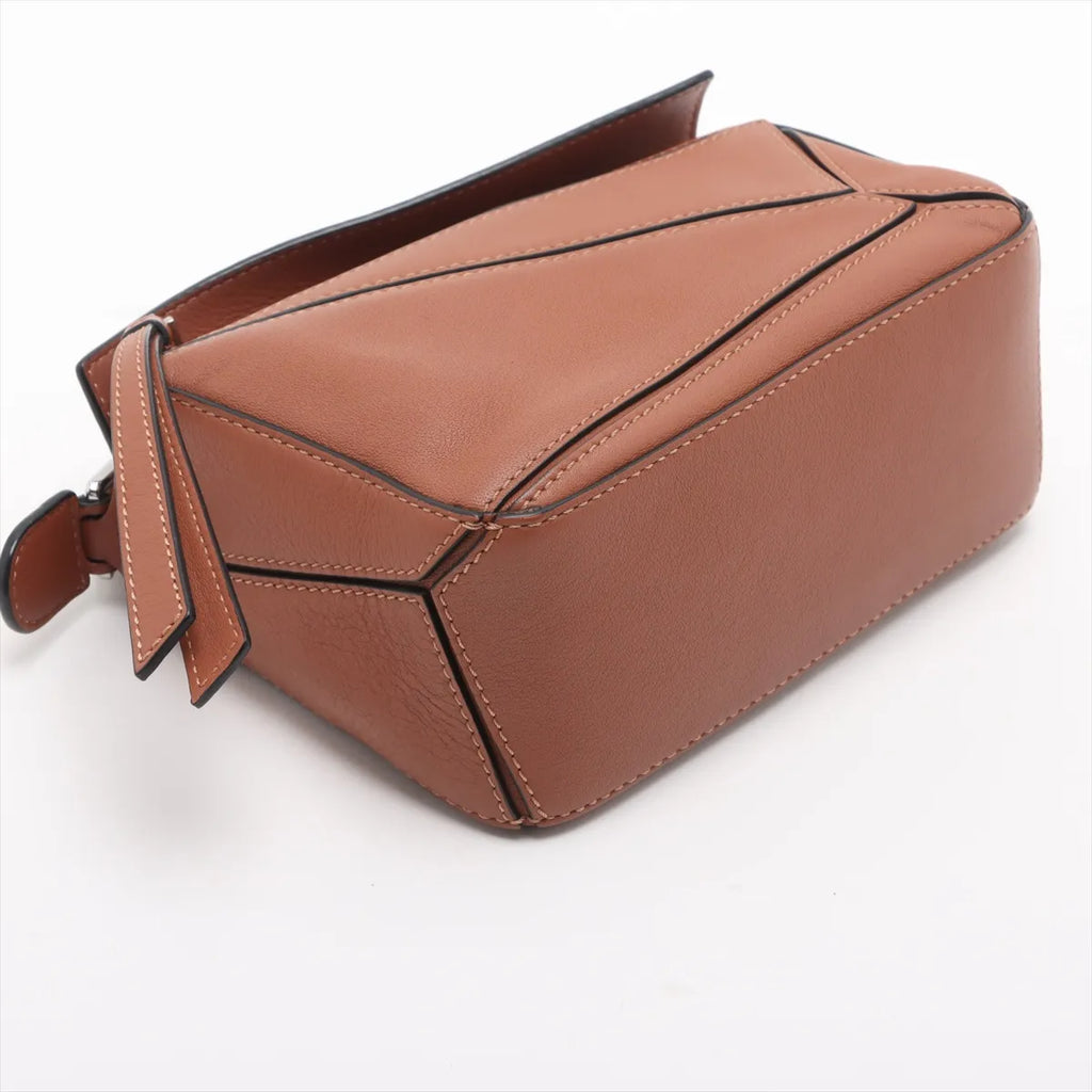 Loewe Brown Leather Mini Puzzle Bag [Clearance Sale]