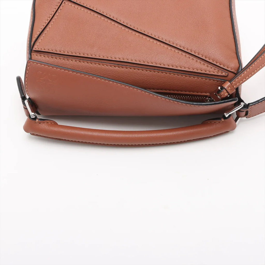 Loewe Brown Leather Mini Puzzle Bag [Clearance Sale]