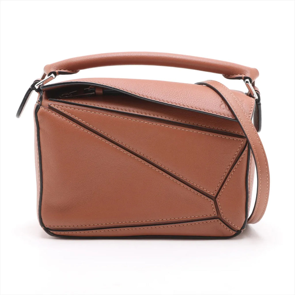Loewe Brown Leather Mini Puzzle Bag [Clearance Sale]