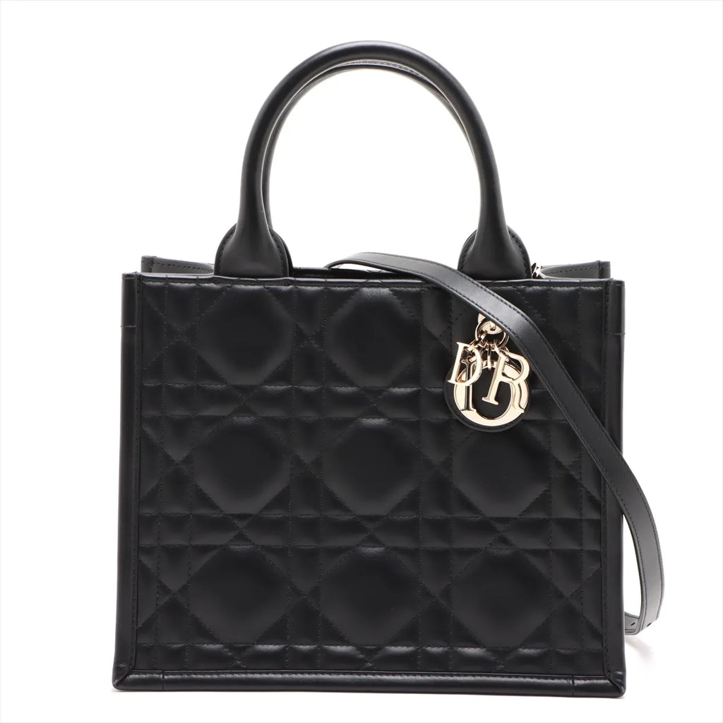 Christian Dior Black Macrocannage Calfskin Small Book Tote [Clearance Sale]