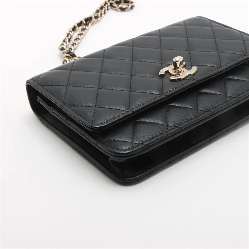 Chanel Black Lambskin Trendy CC Wallet On Chain [Clearance Sale]