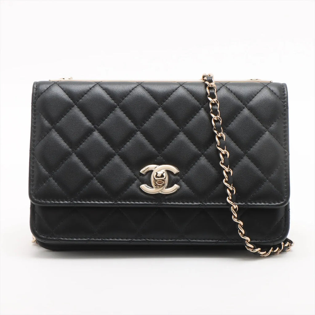 Chanel Black Lambskin Trendy CC Wallet On Chain [Clearance Sale]