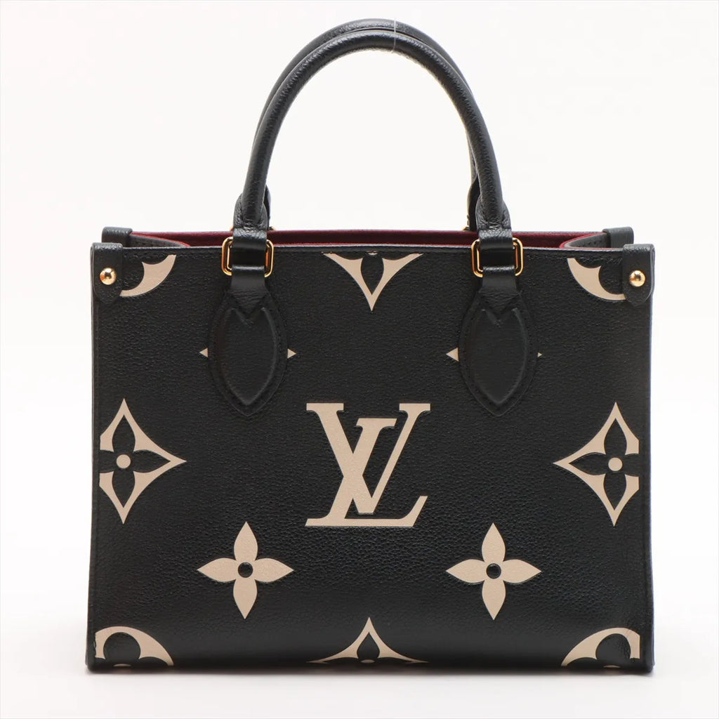 Louis Vuitton Black Beige Bicolor Monogram Empreinte Leather OnTheGo PM [Clearance Sale]