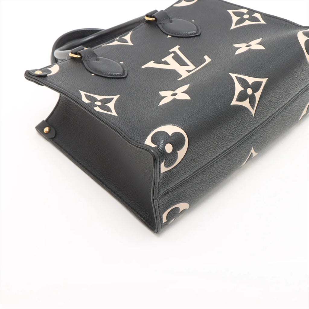 Louis Vuitton Black Beige Bicolor Monogram Empreinte Leather OnTheGo PM [Clearance Sale]