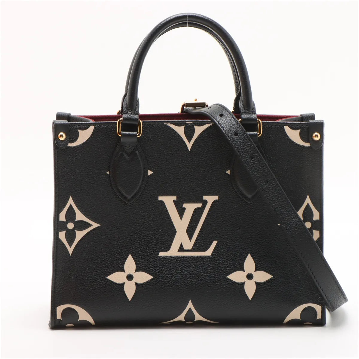 Louis Vuitton Black Beige Bicolor Monogram Empreinte Leather OnTheGo PM [Clearance Sale]