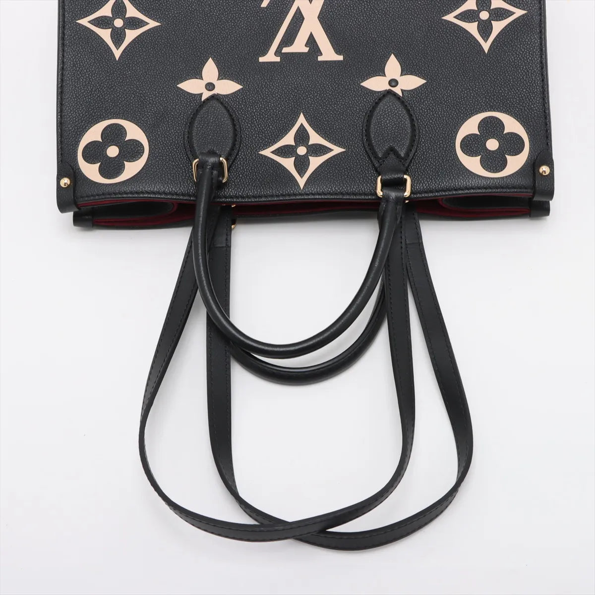 Louis Vuitton Black Beige Bicolor Monogram Empreinte Leather OnTheGo MM [Clearance Sale]