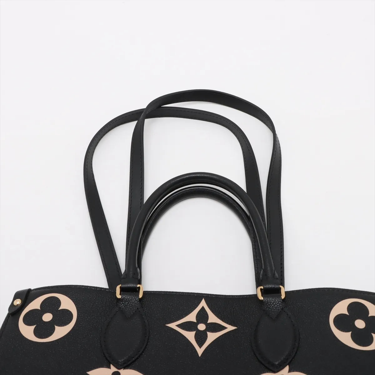 Louis Vuitton Black Beige Bicolor Monogram Empreinte Leather OnTheGo MM [Clearance Sale]