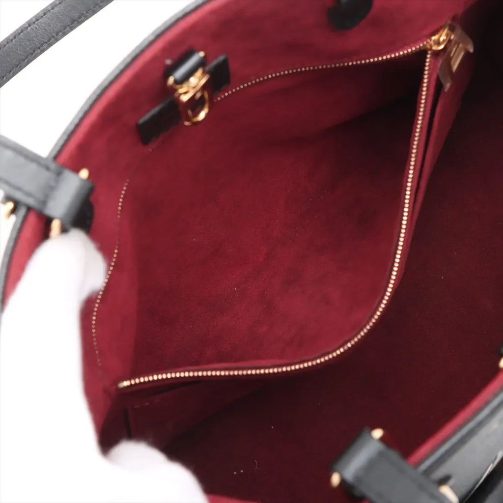 Louis Vuitton Black Beige Bicolor Monogram Empreinte Leather OnTheGo MM [Clearance Sale]