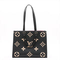 Louis Vuitton Black Beige Bicolor Monogram Empreinte Leather OnTheGo MM [Clearance Sale]
