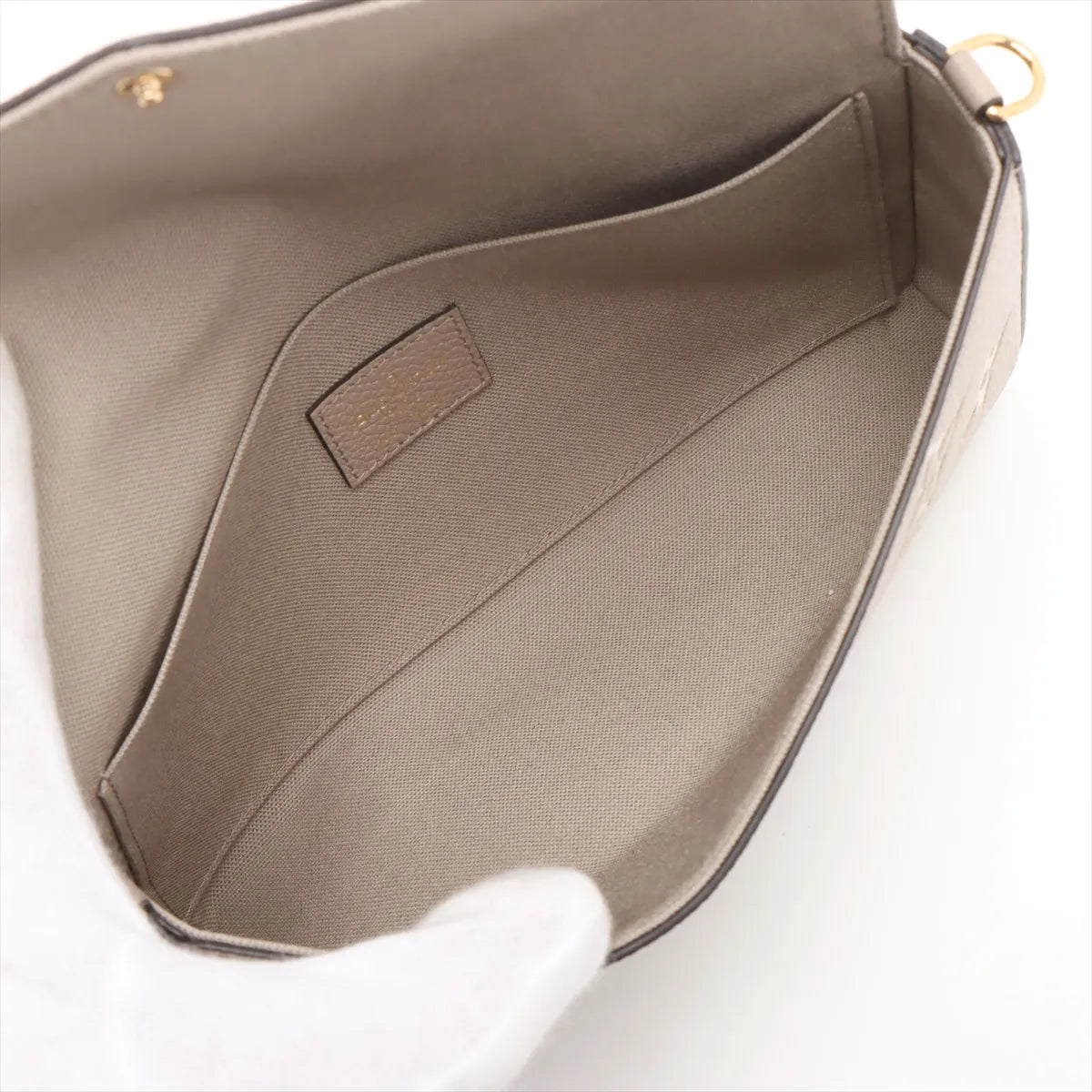 Louis Vuitton Tourterelle Beige Bicolor Monogram Empreinte Leather Pochette Felicie [Clearance Sale]