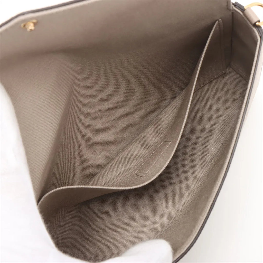 Louis Vuitton Tourterelle Beige Bicolor Monogram Empreinte Leather Pochette Felicie [Clearance Sale]