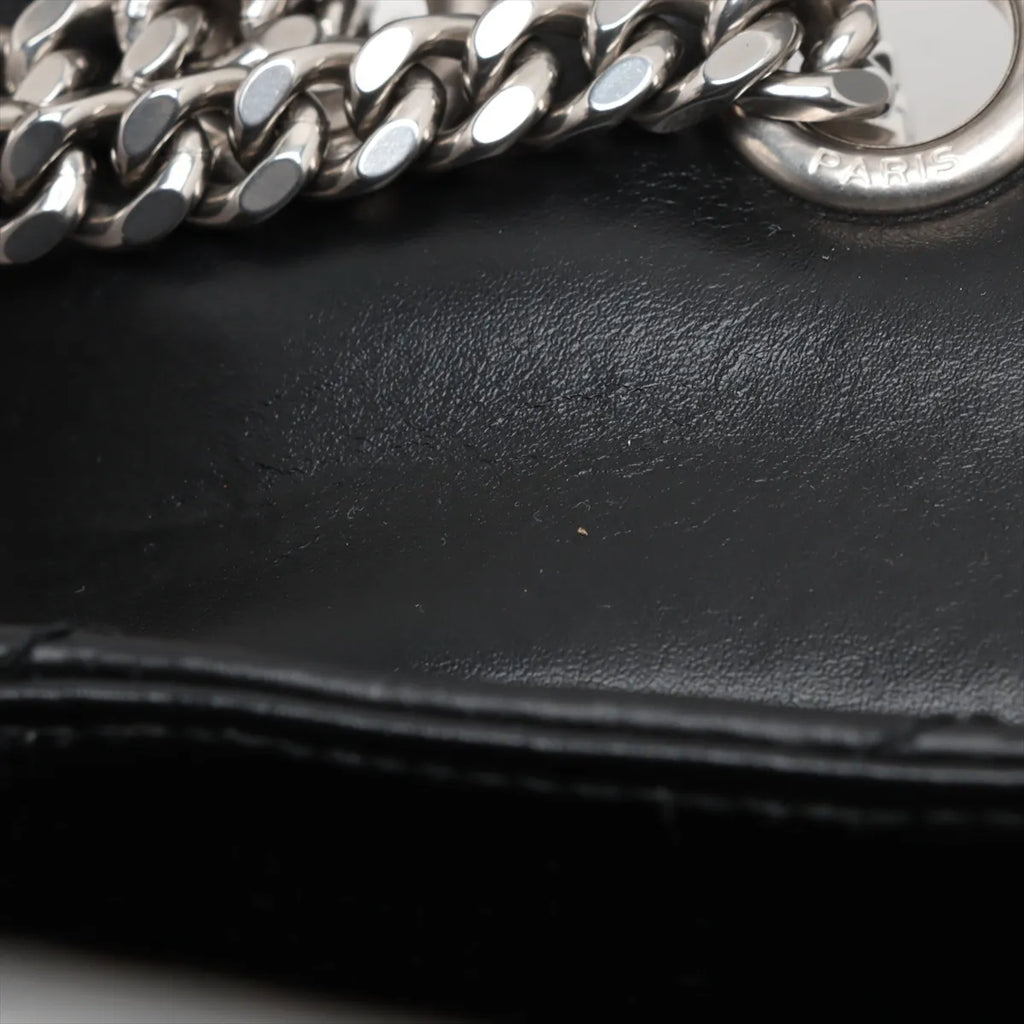 Saint Laurent Black Smooth Matelasse Leather Loulou Medium Shoulder Bag [Clearance Sale]