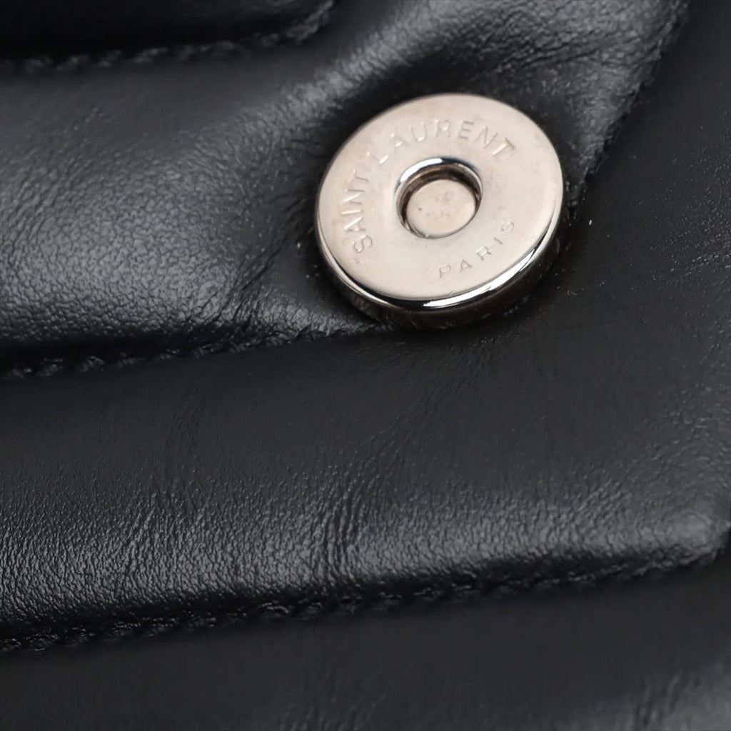 Saint Laurent Black Smooth Matelasse Leather Loulou Medium Shoulder Bag [Clearance Sale]