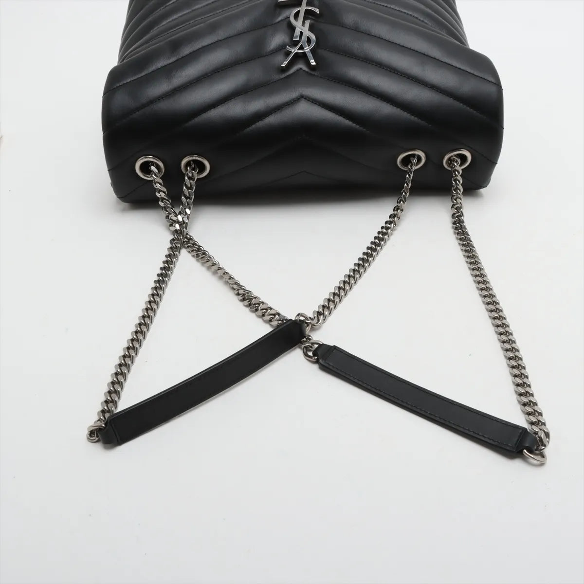 Saint Laurent Black Smooth Matelasse Leather Loulou Medium Shoulder Bag [Clearance Sale]