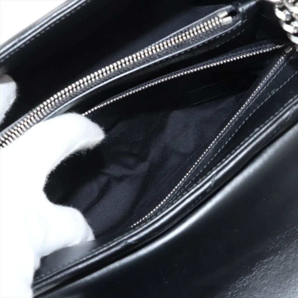 Saint Laurent Black Smooth Matelasse Leather Loulou Medium Shoulder Bag [Clearance Sale]